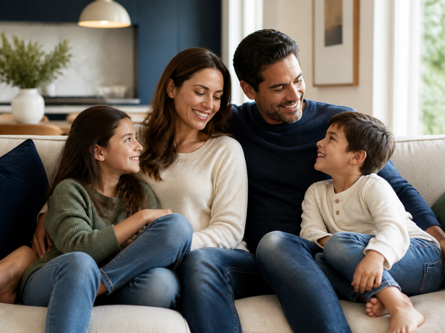 Familia protegida por un seguro de vida